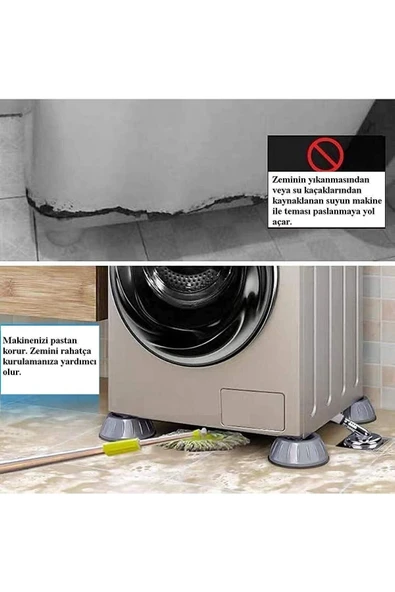 Çamaşır Makinesi Gürültü Ve Titreşim Önleyici Stoper Makine Sabitleyici 4'lü Set - 5