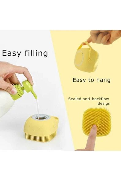 Banyo Duş Kesesi Sabun Duş Jeli Hazneli Masaj Fırçası Lif Kese Doldurulabilir Yıkama Fırçası - Resim 3