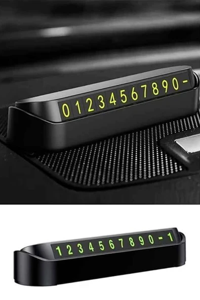Araç Parktel Numaratör Oto Telefon Park Numaratörü Ön Cam Torpido Siyah ürün görseli 1