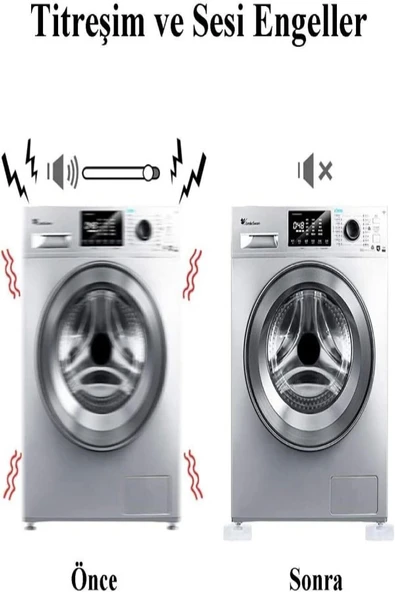 Çamaşır Makinesi Gürültü Ve Titreşim Önleyici Stoper Makine Sabitleyici 4'lü Set - 2