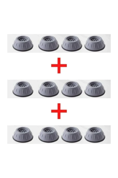 12 Adet Gürültü Engelleyici Ve Kaymaz Titreşim Önleyici Kauçuk Ayak Pedleri Çamaşır Makinesi Stoper ürün görseli 1