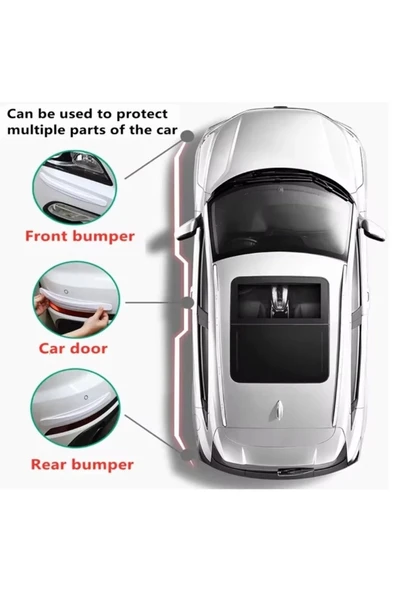 Araba Tampon Koruyucu Karbon Desenli Siyah / Beyaz - Resim 3