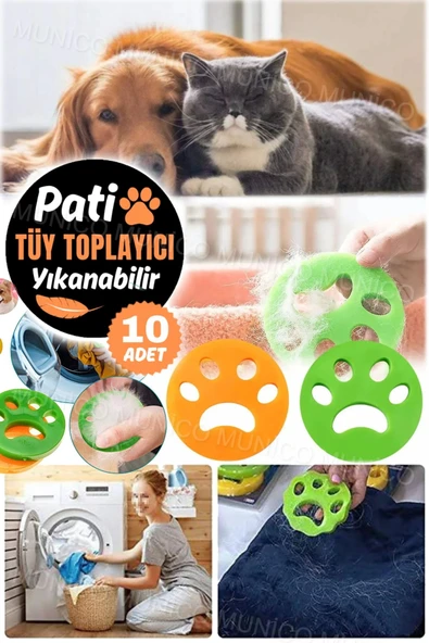 10 Adet Pet Kürk Toz Filtrele Tiftik Pati Tasarımlı Tüy Toplama Evcil Hayvan Tüy Toplayıcı Uzun Süre - Resim 3