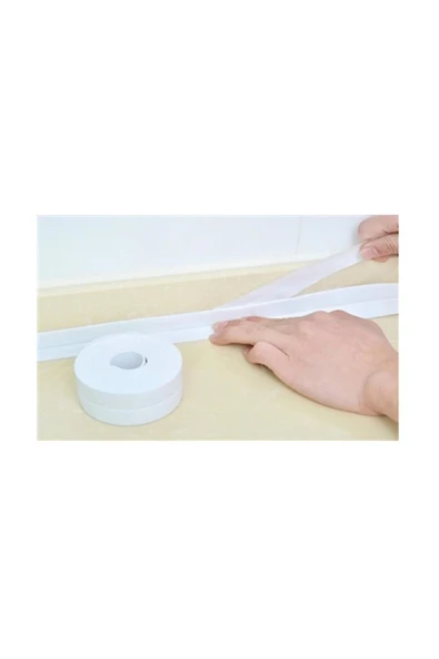 3,2 M Beyaz Su Sızdırmaz Mutfak & Banyo Lavabo Kenar Bandı & Şerit Yapışkan - Resim 2