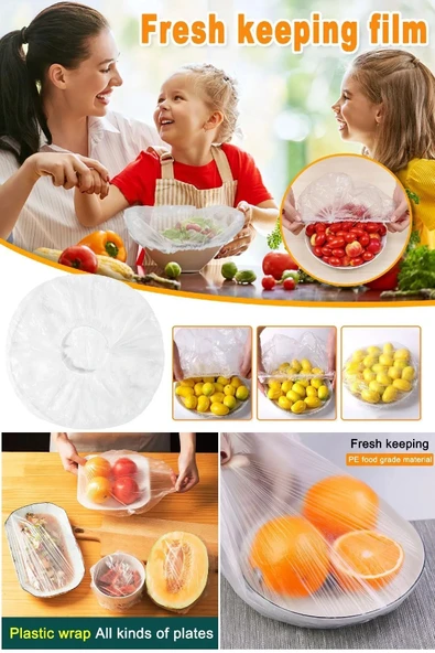 100 Adet Pratik Tazeliği Koruyan Tencere Ve Tabak Bonesi - Resim 2