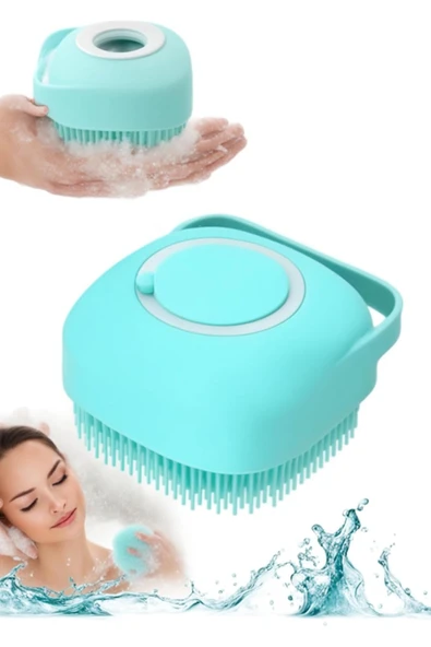 Busstier Şampuan Hazneli Silikon Banyo Lifi Peeling Etkili Masaj Fırçası Derinlemesine Temizlik ve Ö - 2