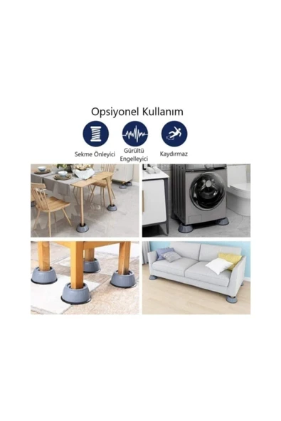 4'lü Çamaşır Makinesi Titreşim Engelleyici Stoper (10cm X 4cm)