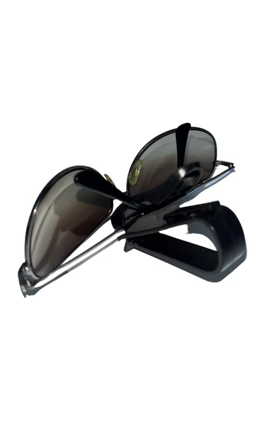 Araba Gözlük Tutucu Klips Kartvizit Tutacağı Mandallı Siyah - Resim 4