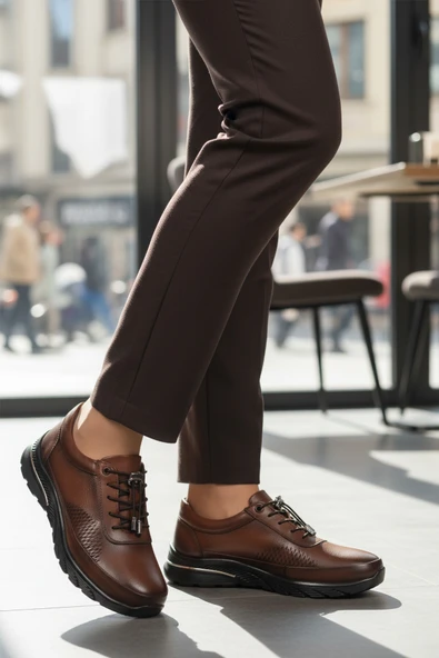 Ayakmod Taba Hakiki Deri Anatomik Kadın Casual Ayakkabı PLV020 Z - 3