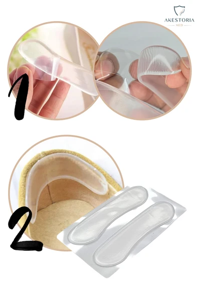 Ayakkabı içi Topuk Koruyucu Önleyici 2'li Şefaf Korma Silikonlu FC-025 - Resim 2