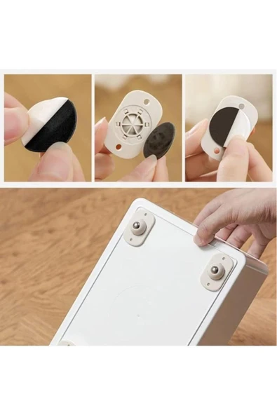 8 Adet Yapışkanlı 360 Derece Döner Tekerlek Bilyeli Eşya Kaydırma Aparatı Kolay Taşıma Bilyeleri - Resim 4