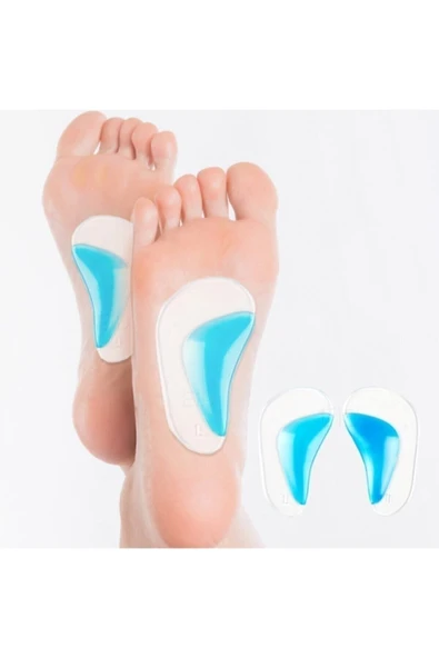 2 Adet Ark Desteği Jel Düz Tabanlık Silikon Ayak Tabanı Boşluk Doldurucu ürün görseli 1