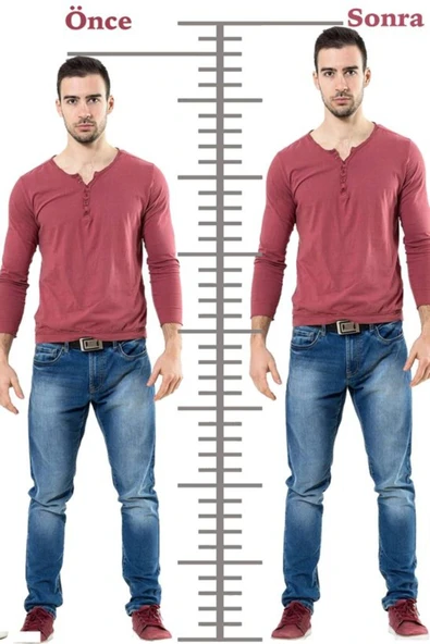 Boy Uzatıcı Ayakkabı Tabanlık İçi Ortapedik Ayak Tabanlığı 5 cm Gizli Silikon Topuk Yükseltici - Resim 6