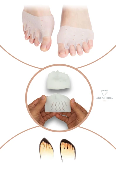 Çift Makaralı Pedli Silikon 5 Parmak Ayırıcı Kemik Koruyucu Silikon Makaralı Pedi Fc-048 ürün görseli 1