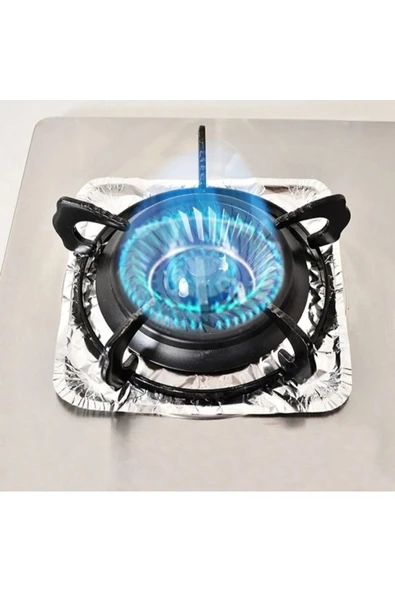 10 Adet Ocak Üstü Koruyucu Leke Önleyici Isıya Dayanıklı Ocak Izgara Koruyucu Folyo - Resim 5