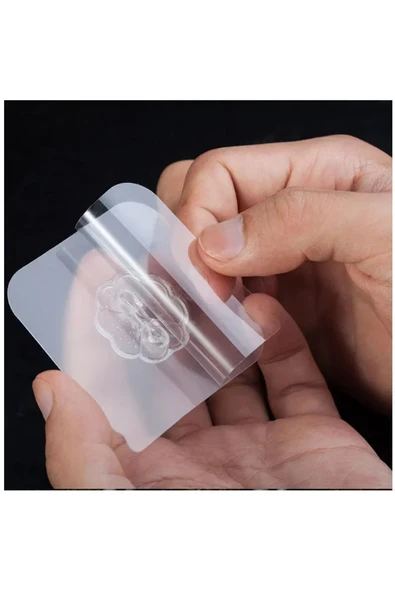 5 Adet Şeffaf Güçlü Kendinden Yapışkanlı Kapı Duvar Askıları Ağır Yük Taşıma - Resim 5