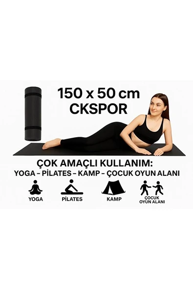 8MM Siyah Pilates Matı – Pilates ve Yoga Egzersiz Matı - Resim 2