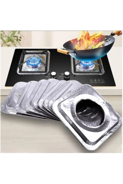 40 Adet Kare Ocakk Üstü Yağ Koruyucu Alüminyum Levha 23*23 cm (Yi) - Resim 2