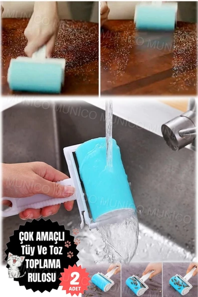 2 Adet Giysi Tüy Kıl Sökücü Kedi Saç Pet Saç Çıkarıcı Yıkanabilir Giysiler Yapışkan Rulo Kanepe Toz - Resim 5