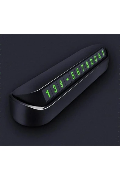 Araç Içi Park Telefon Numarası Fosforlu Numaratör Oto Cam Kartı-Siyah ürün görseli 1