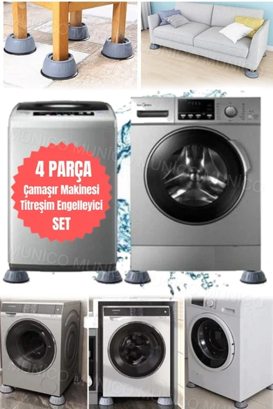 4'lü Çamaşır Makinesi Stoper Seti Gürültü ve Titreşim Önleyici Çamaşır Makinesi Pedleri Ayaklık - 3