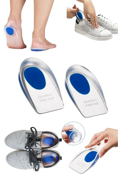 1 çift Silikon Topuk Dikeni Yastığı, Gizli Boy Uzatıcı Tabanlık,jel Topukluk - Resim 3