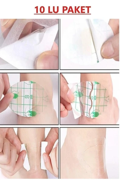 10 Adet Ayakkabı Vurma Sürtünme Önleyici Su Geçirmez Bant Kulak Koruyucu - Resim 2