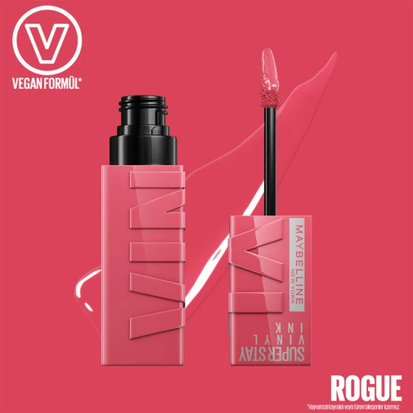 Maybelline Super Stay Vinyl Ink - Likit Parlak Ruj No: 145 Rogue - Resim 3