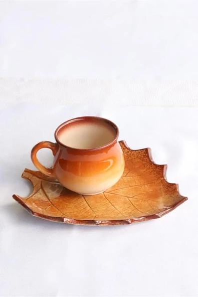 Sipahi Dut Yaprak Kahverengi  Fincanı Seti 150 M