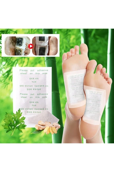 10 Adet Bitkisel Detox Ayak Bandı Toksin Atıcı Detoksu Bantı Kinok - Resim 5