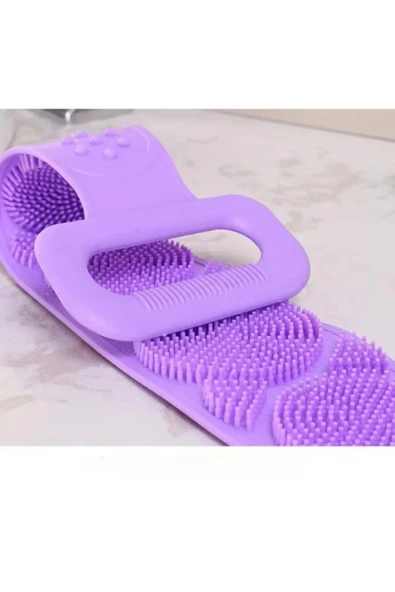 Çift Taraflı Banyo Sırt Kesesi Silikon Duş Lifi Fırçası 70 Cm - Resim 5