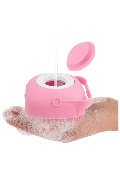 2 Adet Silikon Banyo Duş Jeli Kesesi Hazneli Şampuan Peeling Vücut Masaj Fırçası Bulaşık Yıkama Lif - 3