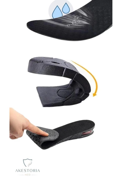 Çift 7 Cm Hava Pedli Boy Yükseltme Tabanlık Gizli Tabanlık Yükselten Siyah Fc-035 - Resim 2