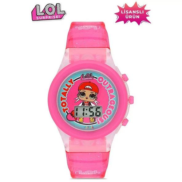 MiniFlak Lisanslı LOL Surprise LOL7210 Çocuk Pembe Işıklı Çocuk Kol Saati - 1
