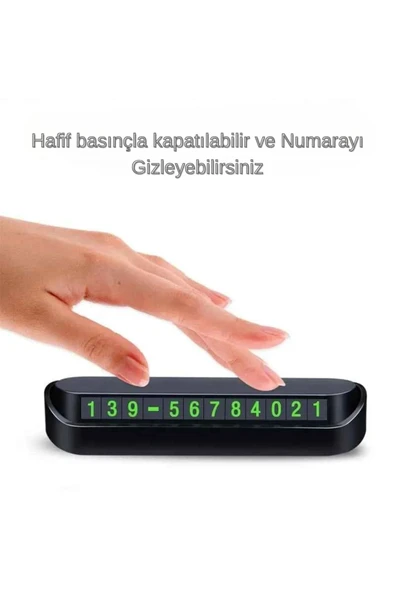 Araç İçi Torpido Üstü Açılır Kapanır Fosforlu Araba Park Numaratörü - Resim 2