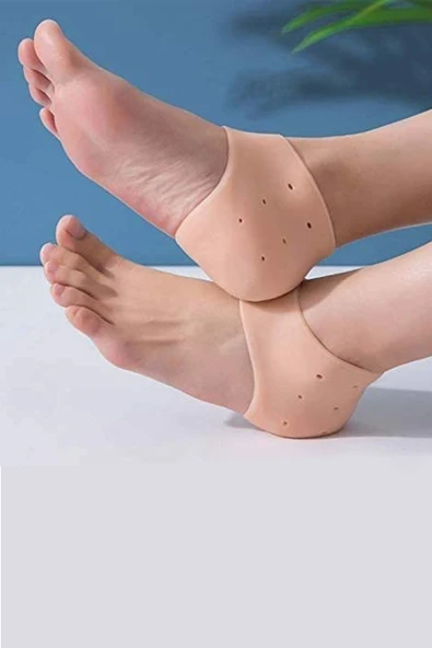 Ayak Topuk Gömleği Topuk Dikeni Önleyici Silikon Esnek Çatlak Tabanlık Nasır Çorabı Ten Topukluk ürün görseli 1