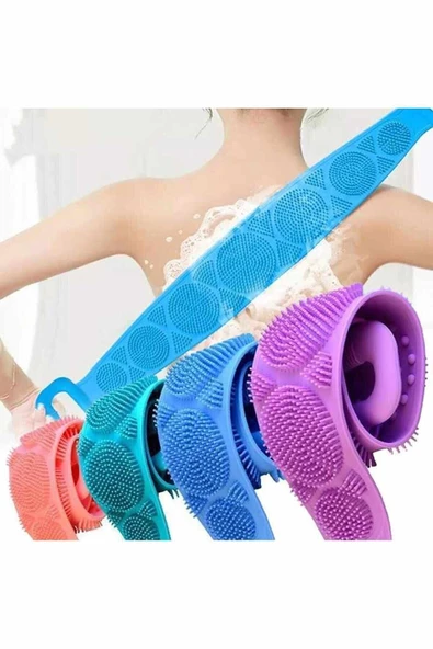 Banyo Sırt Kesesi Lifi Çift Taraflı Silikon Duş Lifi 70 Cm ürün görseli 1