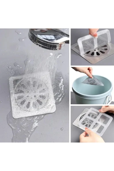 10 Adet Banyo Gider Süzgeci Saç Yakalayıcı Süzgeç Banyo Duş Gider Tıkanık Önleyici Süzgeç - Resim 4