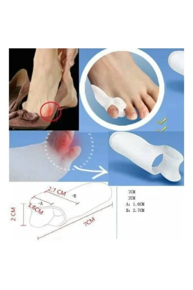 2 Adet Ayak serçe parmak makarası, koruyucu ve düzeltici kemik destek aparatı - Resim 5