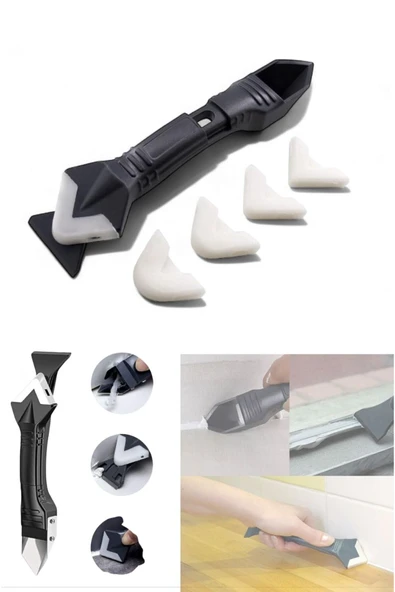 Boya Silikon Derz Çekme Kazıyıcı Aparatı | Çok Amaçlı Spatula Seti – Mutfak Banyo Tamir El Aleti ürün görseli 1