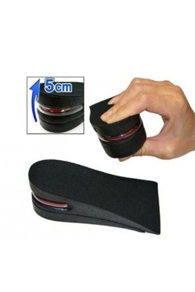 Boy Uzatıcı Tabanlık Hava Yastıklı Ayakkabı İçi Topuk Yükseltici 5 Cm Siyah ürün görseli 1