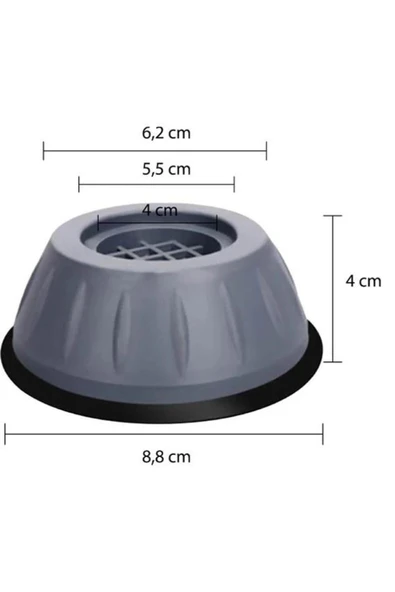Çamaşır Makinesi Titreşim Önleyici Kaydırmaz Vantuzlu Stoper Set 4 Adet - Resim 3