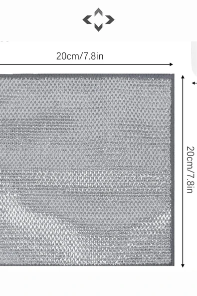 3 Adet Ince Telli Bulaşık Bezi Yag Ve Kir Sökücü Bez Tel Çizmez Bulaşık Teli Çelik Bez 20x20 - Resim 2