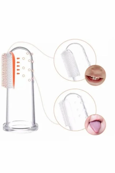 Bebek Ve Kedi Köpek Için Silikon Parmak Diş Kaşıyıcı Dil Temizleyici Diş Fırçası - 5