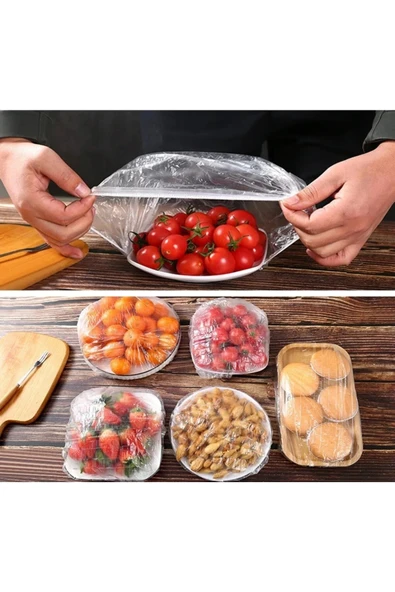 100 adet tabak bonesi tazeliği koruyan-pratik-tabak-tencere-karpuz-kavun koruyucu - Resim 4