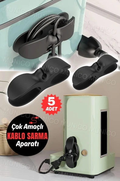 5 Adet Airfryer Kablo Toparlayıcı Sarma Küçük Ev Aletleri İçin Pratik Kablo Sarıcı Yanmaz Yapışkanlı - 1