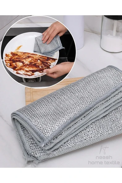 3 Adet Çift Katlı Çizmez Ovma Teli, Inox Tel Bez, Çizmez Bulaşık Teli, Tava Çizmez, Teflon Çizmez - Resim 6