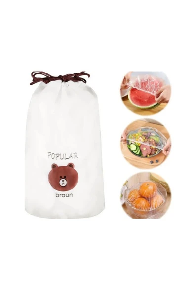 200 Adet Tazelik Koruyucu Tabak Tencere Gıda Bonesi Çok Amaçlı Pratik Kapak Tencere Bonesi - Resim 6