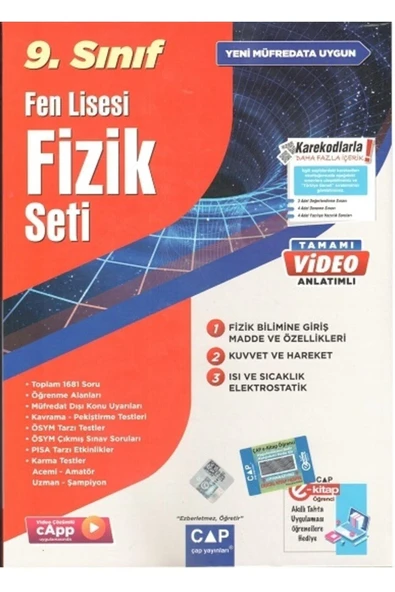 Çap Yayınları 9. Sınıf Fen Lisesi Fizik Seti ürün görseli 1