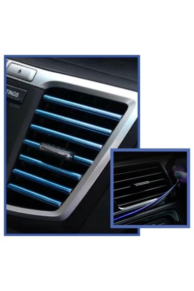 BUFFER® Mavi Araba Oto Trim Dekorasyon Şeridi Kauçuk Elastik Kolay Kurulum 5 metre Şerit Bant - Resim 6